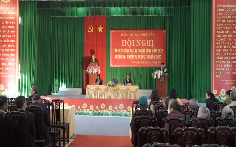 Đảng ủy xã Đông Văn tổ chức Hội nghị tổng kết công tác xây dựng Đảng năm 2022, triển khai nhiệm vụ trọng tâm năm 2023.