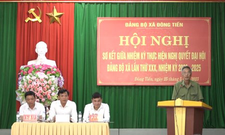 Đảng bộ xã Đông Tiến sơ kết giữa nhiệm kỳ thực hiện Nghị quyết Đại hội Đảng bộ xã lần thứ XXX, nhiệm kỳ 2020 – 2025
